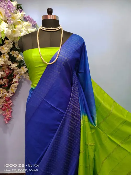 Graceful Kota Viscose Silk Saree with Elegant Dupion Borders